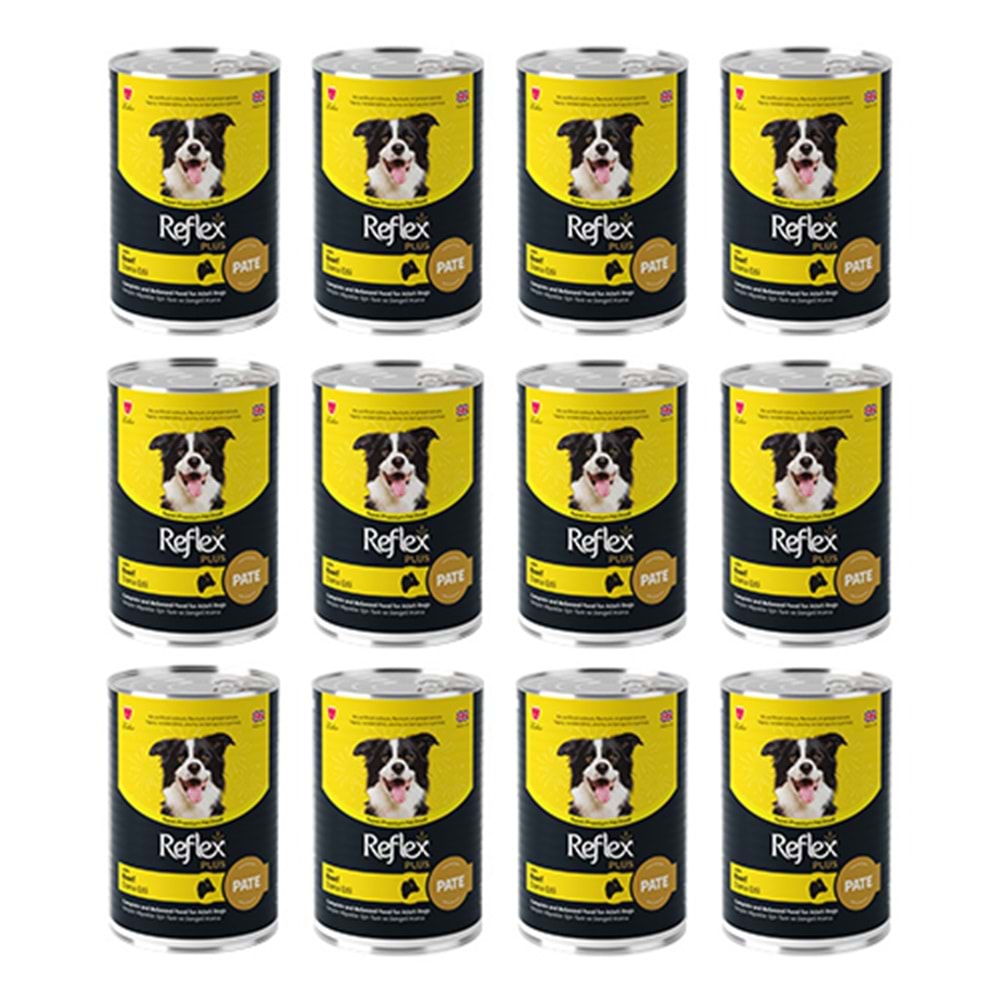 Reflex Plus Biftekli Konserve Köpek Maması 395 Gr x 12 Adet