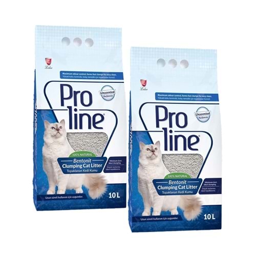 Proline Parfümsüz Kedi Kumu 10 Lt x 2 Adet